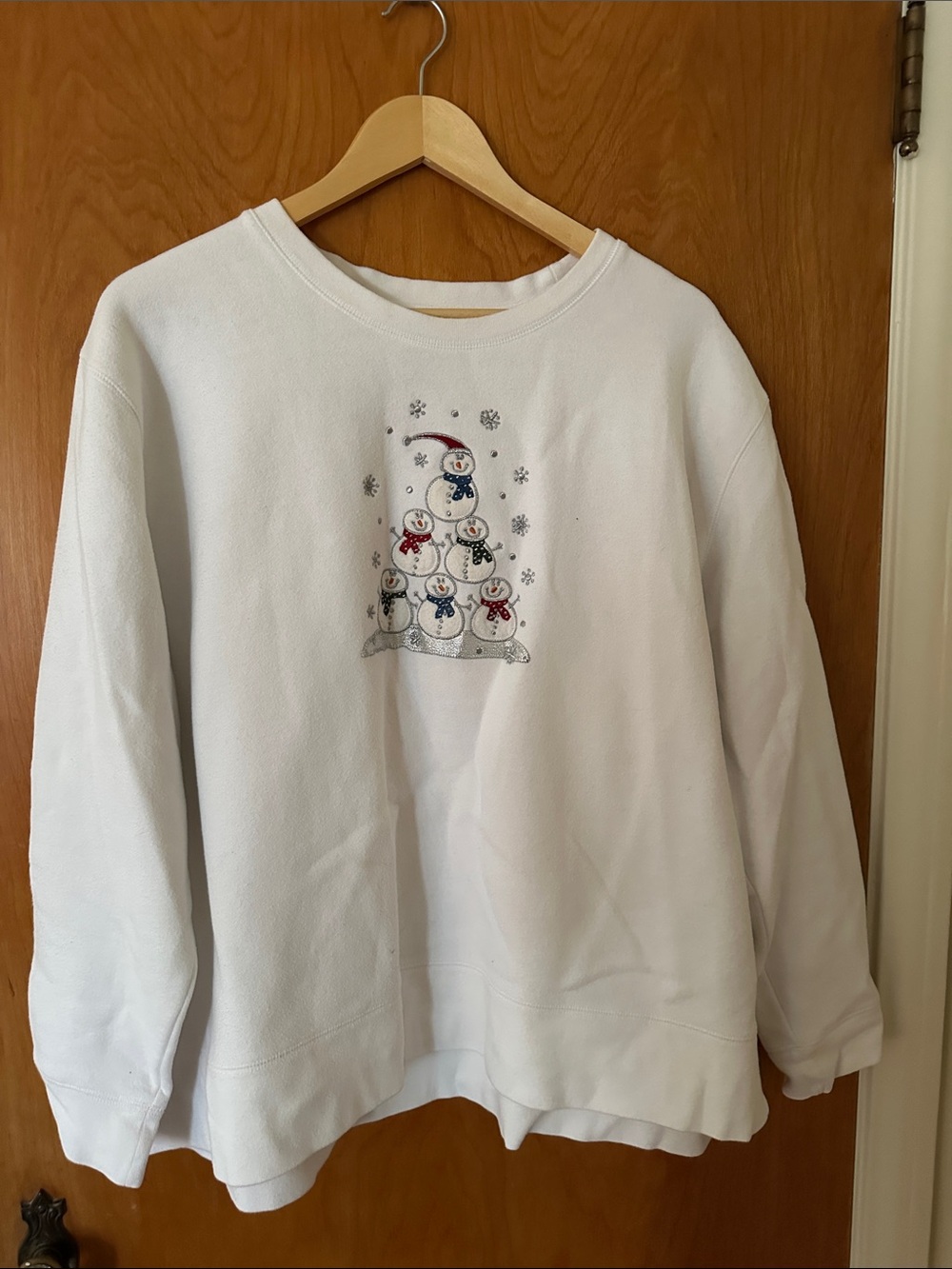 White Snowman Stack Sweatshirt